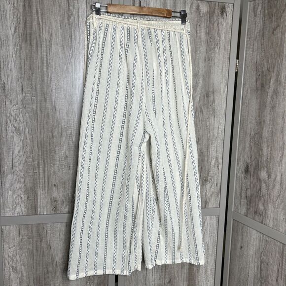 Pearl & Caviar Pants Small Wide Leg Pockets Lightweight Striped Size S - Picture 7 of 9